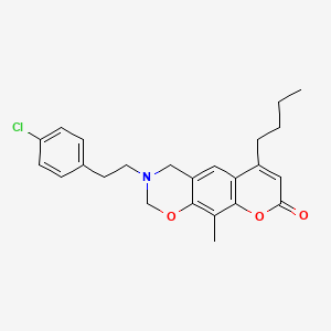 molecular formula C24H26ClNO3 B14989791 6-butyl-3-[2-(4-chlorophenyl)ethyl]-10-methyl-3,4-dihydro-2H,8H-chromeno[6,7-e][1,3]oxazin-8-one 