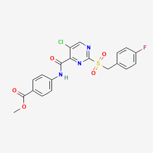 molecular formula C20H15ClFN3O5S B14989826 Methyl 4-[({5-chloro-2-[(4-fluorobenzyl)sulfonyl]pyrimidin-4-yl}carbonyl)amino]benzoate 