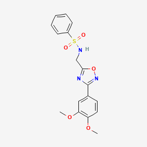 N-{[3-(3,4-dimethoxyphenyl)-1,2,4-oxadiazol-5-yl]methyl}benzenesulfonamide