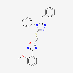 5-{[(5-benzyl-4-phenyl-4H-1,2,4-triazol-3-yl)sulfanyl]methyl}-3-(2-methoxyphenyl)-1,2,4-oxadiazole