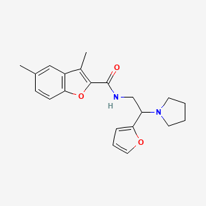 N-[2-(furan-2-yl)-2-(pyrrolidin-1-yl)ethyl]-3,5-dimethyl-1-benzofuran-2-carboxamide