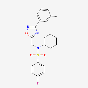 N-cyclohexyl-4-fluoro-N-{[3-(3-methylphenyl)-1,2,4-oxadiazol-5-yl]methyl}benzenesulfonamide