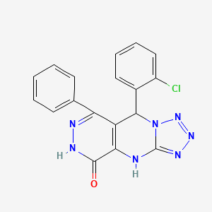 8-(2-chlorophenyl)-10-phenyl-2,4,5,6,7,11,12-heptazatricyclo[7.4.0.03,7]trideca-1(9),3,5,10-tetraen-13-one