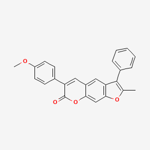 molecular formula C25H18O4 B14989932 6-(4-methoxyphenyl)-2-methyl-3-phenyl-7H-furo[3,2-g]chromen-7-one 