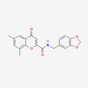 N-(1,3-benzodioxol-5-ylmethyl)-6,8-dimethyl-4-oxo-4H-chromene-2-carboxamide