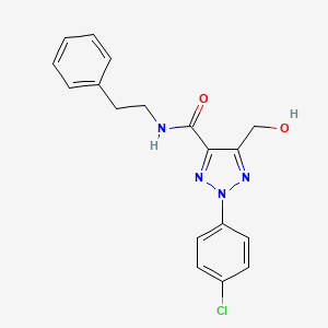 molecular formula C18H17ClN4O2 B14989958 2-(4-chlorophenyl)-5-(hydroxymethyl)-N-(2-phenylethyl)-2H-1,2,3-triazole-4-carboxamide 