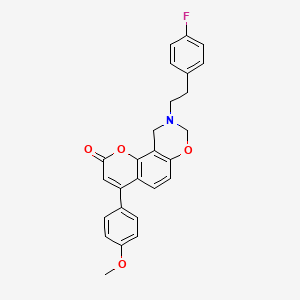 9-[2-(4-fluorophenyl)ethyl]-4-(4-methoxyphenyl)-9,10-dihydro-2H,8H-chromeno[8,7-e][1,3]oxazin-2-one