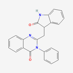 2-[(2-Oxo-1,3-dihydroindol-3-yl)methyl]-3-phenylquinazolin-4-one