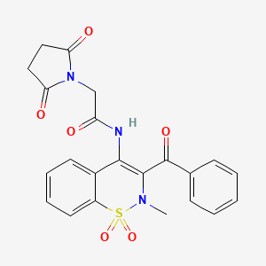 2-(2,5-dioxopyrrolidin-1-yl)-N-[2-methyl-1,1-dioxido-3-(phenylcarbonyl)-2H-1,2-benzothiazin-4-yl]acetamide