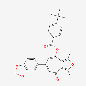 6-(1,3-benzodioxol-5-yl)-1,3-dimethyl-4-oxo-4H-cyclohepta[c]furan-8-yl 4-tert-butylbenzoate