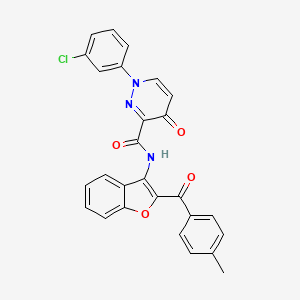 1-(3-chlorophenyl)-N-[2-(4-methylbenzoyl)-1-benzofuran-3-yl]-4-oxo-1,4-dihydropyridazine-3-carboxamide