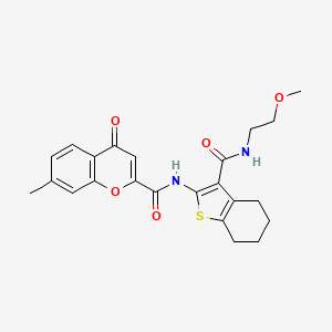 molecular formula C23H24N2O5S B14990045 N-{3-[(2-methoxyethyl)carbamoyl]-4,5,6,7-tetrahydro-1-benzothiophen-2-yl}-7-methyl-4-oxo-4H-chromene-2-carboxamide 