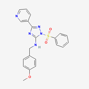 N-(4-methoxybenzyl)-1-(phenylsulfonyl)-3-(pyridin-3-yl)-1H-1,2,4-triazol-5-amine