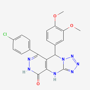 molecular formula C20H16ClN7O3 B14990085 10-(4-chlorophenyl)-8-(3,4-dimethoxyphenyl)-2,4,5,6,7,11,12-heptazatricyclo[7.4.0.03,7]trideca-1(9),3,5,10-tetraen-13-one 