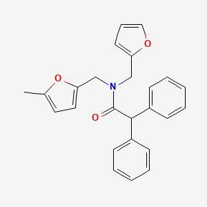 molecular formula C25H23NO3 B14990108 N-(furan-2-ylmethyl)-N-[(5-methylfuran-2-yl)methyl]-2,2-diphenylacetamide 