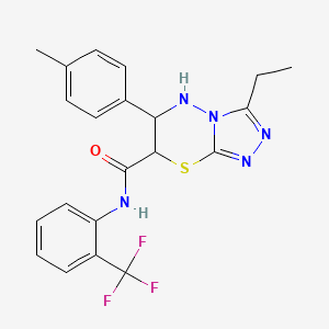 3-ethyl-6-(4-methylphenyl)-N-[2-(trifluoromethyl)phenyl]-6,7-dihydro-5H-[1,2,4]triazolo[3,4-b][1,3,4]thiadiazine-7-carboxamide