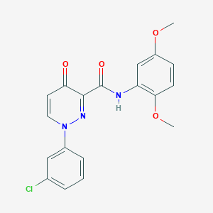 molecular formula C19H16ClN3O4 B14990149 1-(3-chlorophenyl)-N-(2,5-dimethoxyphenyl)-4-oxo-1,4-dihydropyridazine-3-carboxamide 