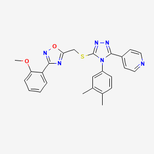 molecular formula C25H22N6O2S B14990151 4-[4-(3,4-dimethylphenyl)-5-({[3-(2-methoxyphenyl)-1,2,4-oxadiazol-5-yl]methyl}sulfanyl)-4H-1,2,4-triazol-3-yl]pyridine 