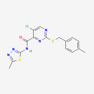 5-chloro-2-[(4-methylbenzyl)sulfanyl]-N-(5-methyl-1,3,4-thiadiazol-2-yl)pyrimidine-4-carboxamide