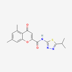 molecular formula C17H17N3O3S B14990201 5,7-dimethyl-4-oxo-N-[(2Z)-5-(propan-2-yl)-1,3,4-thiadiazol-2(3H)-ylidene]-4H-chromene-2-carboxamide 