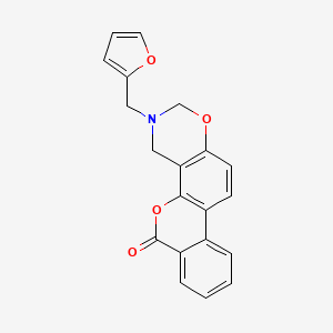 molecular formula C20H15NO4 B14990215 3-(2-Furylmethyl)-3,4-dihydrobenzo[3,4]chromeno[8,7-e][1,3]oxazin-6-one 