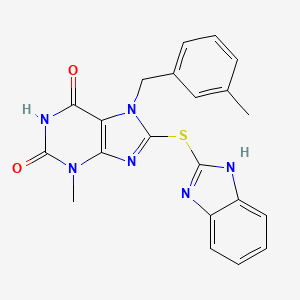 8-(1H-1,3-benzodiazol-2-ylsulfanyl)-3-methyl-7-[(3-methylphenyl)methyl]-2,3,6,7-tetrahydro-1H-purine-2,6-dione