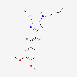 5-(butylamino)-2-[(E)-2-(3,4-dimethoxyphenyl)ethenyl]-1,3-oxazole-4-carbonitrile