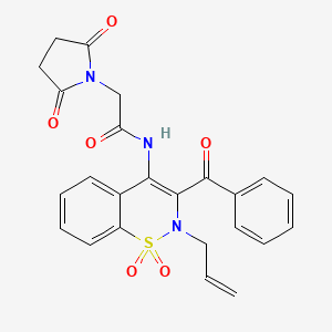 N-(2-Allyl-3-benzoyl-1,1-dioxido-2H-1,2-benzothiazin-4-YL)-2-(2,5-dioxo-1-pyrrolidinyl)acetamide