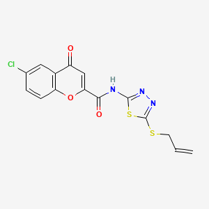 molecular formula C15H10ClN3O3S2 B14990284 6-chloro-4-oxo-N-[(2Z)-5-(prop-2-en-1-ylsulfanyl)-1,3,4-thiadiazol-2(3H)-ylidene]-4H-chromene-2-carboxamide 