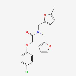 2-(4-chlorophenoxy)-N-(furan-2-ylmethyl)-N-[(5-methylfuran-2-yl)methyl]acetamide