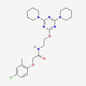 2-(4-chloro-2-methylphenoxy)-N-(2-{[4,6-di(piperidin-1-yl)-1,3,5-triazin-2-yl]oxy}ethyl)acetamide