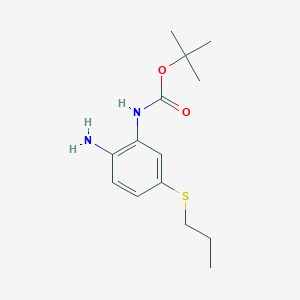 molecular formula C14H22N2O2S B1499033 (2-Amino-5-propylsulfanyl-phenyl)-carbamic acid tert-butyl ester 