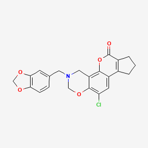 3-(1,3-benzodioxol-5-ylmethyl)-11-chloro-3,4,8,9-tetrahydro-2H-cyclopenta[3,4]chromeno[8,7-e][1,3]oxazin-6(7H)-one