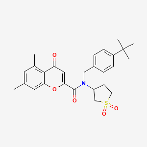 N-(4-tert-butylbenzyl)-N-(1,1-dioxidotetrahydrothiophen-3-yl)-5,7-dimethyl-4-oxo-4H-chromene-2-carboxamide