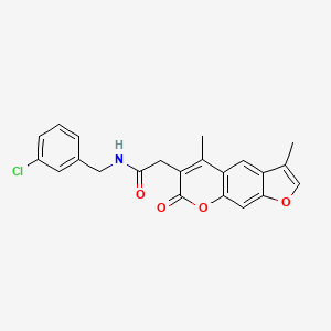 molecular formula C22H18ClNO4 B14990361 N-(3-chlorobenzyl)-2-(3,5-dimethyl-7-oxo-7H-furo[3,2-g]chromen-6-yl)acetamide 