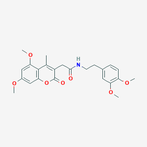 2-(5,7-dimethoxy-4-methyl-2-oxo-2H-chromen-3-yl)-N-[2-(3,4-dimethoxyphenyl)ethyl]acetamide