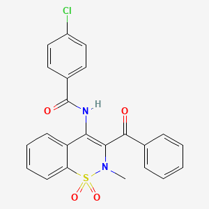 molecular formula C23H17ClN2O4S B14990428 N-(3-benzoyl-2-methyl-1,1-dioxido-2H-1,2-benzothiazin-4-yl)-4-chlorobenzamide 