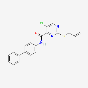 molecular formula C20H16ClN3OS B14990440 N-(biphenyl-4-yl)-5-chloro-2-(prop-2-en-1-ylsulfanyl)pyrimidine-4-carboxamide 