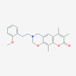 3-[2-(2-methoxyphenyl)ethyl]-6,7,10-trimethyl-3,4-dihydro-2H,8H-chromeno[6,7-e][1,3]oxazin-8-one