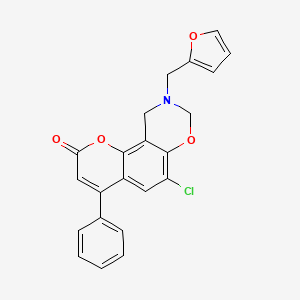 molecular formula C22H16ClNO4 B14990452 6-chloro-9-(furan-2-ylmethyl)-4-phenyl-9,10-dihydro-2H,8H-chromeno[8,7-e][1,3]oxazin-2-one 