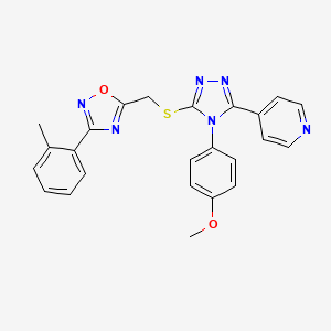 4-[4-(4-methoxyphenyl)-5-({[3-(2-methylphenyl)-1,2,4-oxadiazol-5-yl]methyl}sulfanyl)-4H-1,2,4-triazol-3-yl]pyridine