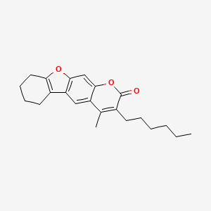 3-hexyl-4-methyl-6,7,8,9-tetrahydro-2H-[1]benzofuro[3,2-g]chromen-2-one