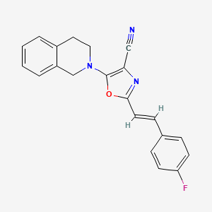 5-(3,4-dihydroisoquinolin-2(1H)-yl)-2-[(E)-2-(4-fluorophenyl)ethenyl]-1,3-oxazole-4-carbonitrile