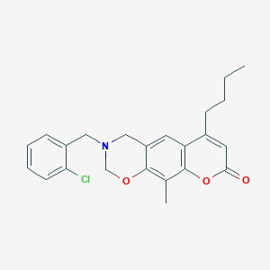 6-butyl-3-(2-chlorobenzyl)-10-methyl-3,4-dihydro-2H,8H-chromeno[6,7-e][1,3]oxazin-8-one