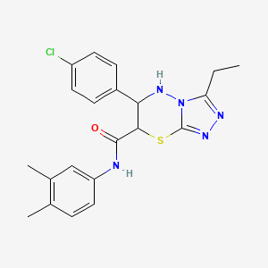 6-(4-chlorophenyl)-N-(3,4-dimethylphenyl)-3-ethyl-6,7-dihydro-5H-[1,2,4]triazolo[3,4-b][1,3,4]thiadiazine-7-carboxamide