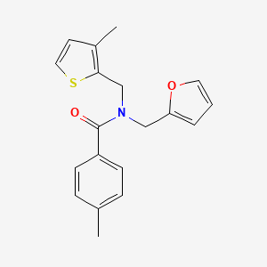 N-(furan-2-ylmethyl)-4-methyl-N-[(3-methylthiophen-2-yl)methyl]benzamide