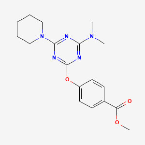 molecular formula C18H23N5O3 B14990590 Methyl 4-{[4-(dimethylamino)-6-(piperidin-1-yl)-1,3,5-triazin-2-yl]oxy}benzoate 