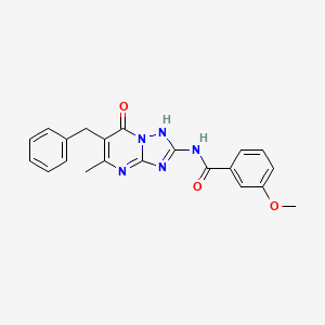 molecular formula C21H19N5O3 B14990603 N-{6-Benzyl-7-hydroxy-5-methyl-[1,2,4]triazolo[1,5-A]pyrimidin-2-YL}-3-methoxybenzamide 