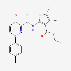 molecular formula C21H21N3O4S B14990607 Ethyl 4,5-dimethyl-2-({[1-(4-methylphenyl)-4-oxo-1,4-dihydropyridazin-3-yl]carbonyl}amino)thiophene-3-carboxylate 