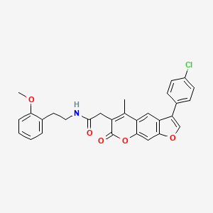 molecular formula C29H24ClNO5 B14990617 2-[3-(4-chlorophenyl)-5-methyl-7-oxo-7H-furo[3,2-g]chromen-6-yl]-N-[2-(2-methoxyphenyl)ethyl]acetamide 